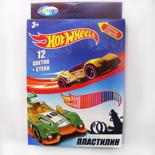 Пластилин *Hot Wheels*,12 цветов - 88620