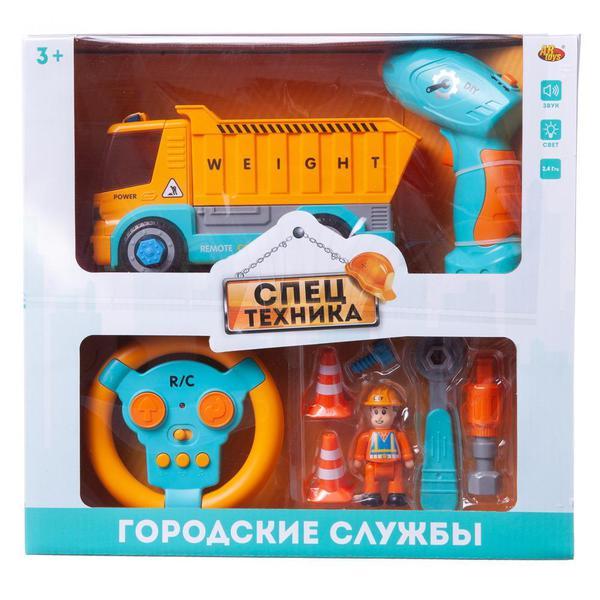 Машинка-конструктор на радиоуправлении Abtoys Самосвал, со звуковыми и световыми эффектами - C-00439