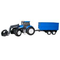 Трактор Bruder New Holland T8040 с погрузчиком и прицепом - 01-993