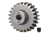 Шестерня, 24-T pinion (1.0 metric pitch) (fits 5mm shaft): set screw (compatible with steel spur gears) - TRA6496X