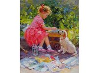 Картина по номерам Molly Маленькая художница (27 цветов), 40х50 - KH0192