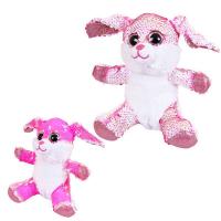 Мягкая игрушка ABtoys Кролик с пайетками, 15 см - M2037пц