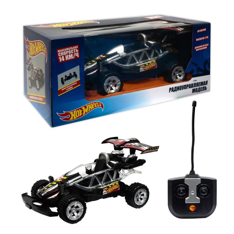 Радиоуправляемый багги 1Toy Hot Wheels, масштаб 1:20, свет, черная - Т10974
