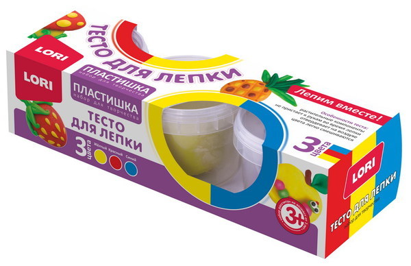 Тесто для лепки *Пластишка* №18, 3 цвета - Тдл-021