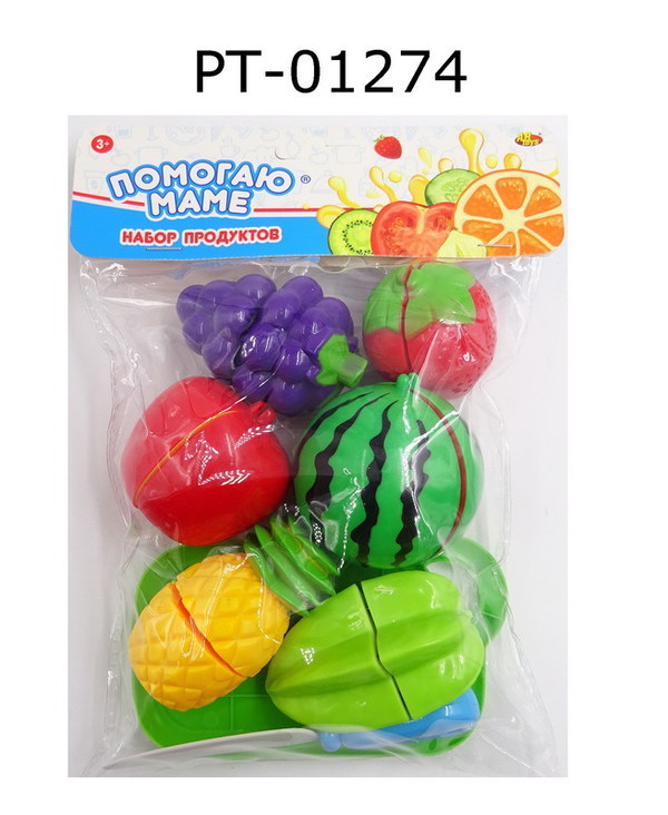 Набор продуктов для резки на липучках ABtoys Фрукты, 8 предметов - PT-01274