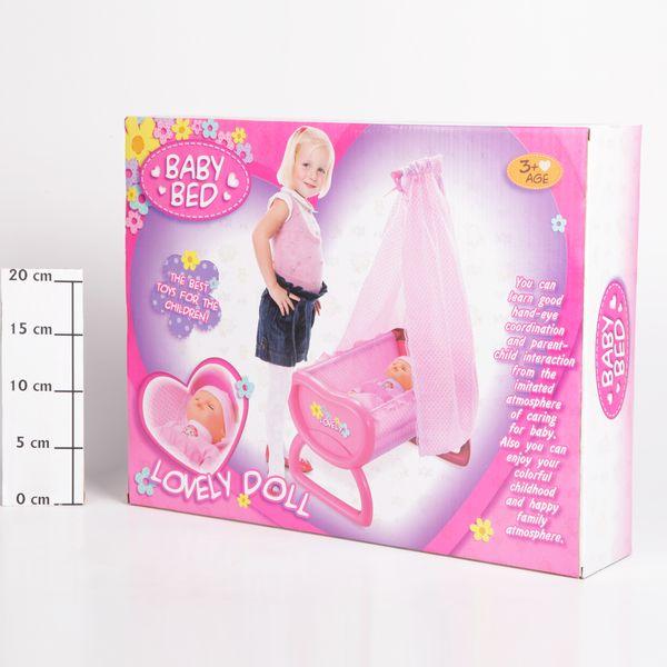 Пупс с кроваткой-качалкой с балдахином, Lovely Doll - Д55145