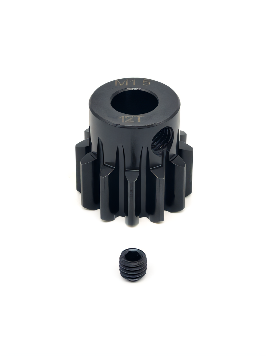 Шестерня стальная Pinion gear 12T M1.5 для вала 8mm - SWS-M15-8-12T