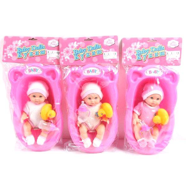 Пупс с ванночкой и аксессуарами Baby Dolls, 3 вида - 0816-13 - Д79736