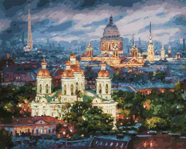 Картина по номерам *Все краски вечера. Санкт-Петербург* - 201-AB
