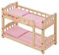 Двухъярусная кукольная кроватка Paremo из дерева, розовый текстиль - PFD116-04