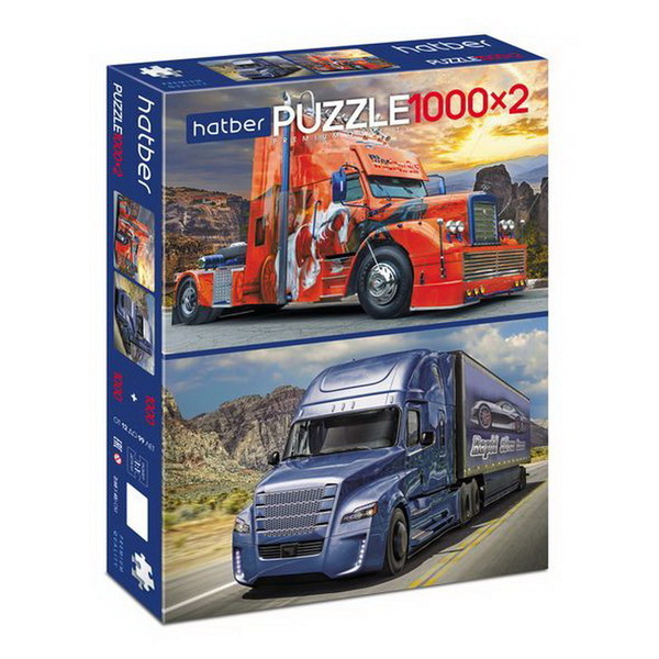 Пазл Hatber *Premium* 1000+1000 элементов *2 картинки в 1 коробке*TRUCKS Грузовики - D2000ПЗ2-22147