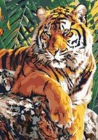 Картина по номерам LORI Тигр на камне 28,5 х 20 см - Кпн-099