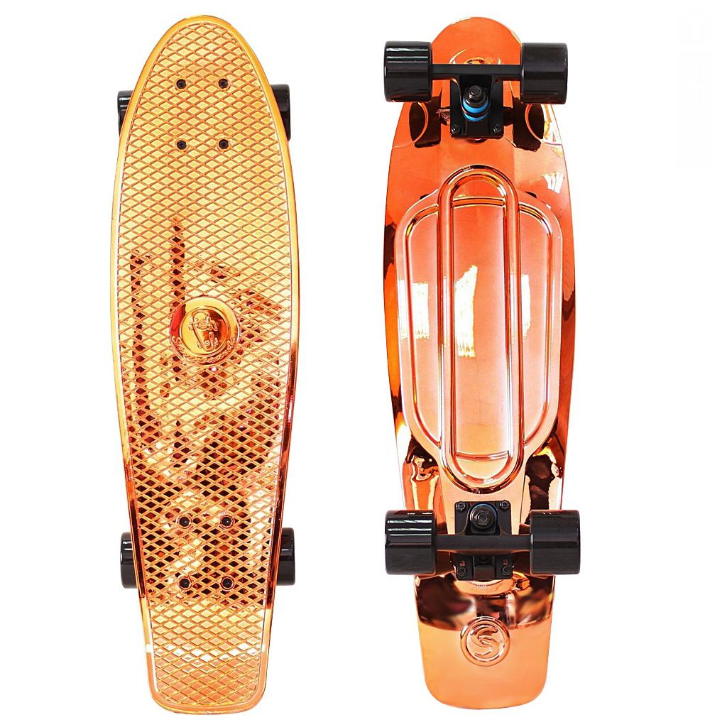 Скейтборд Y-SCOO Big Fishskateboard metallic 27* винил 68,6х19 с сумкой ORANGE|black - 5923