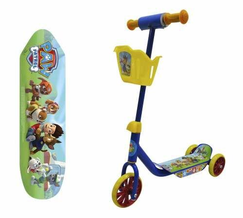 Самокат 1toy Щенячий патруль трехколесный. ПВХ 6*|5*, корзина, 1,45 кг - Т11702