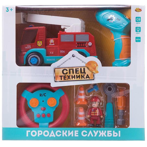 Машинка-конструктор на радиоуправлении Abtoys Пожарная машина, со звуковыми и световыми эффектами - C-00437