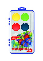 Краска акварельная LORI (большая) 6 цветов - Акв-001-no