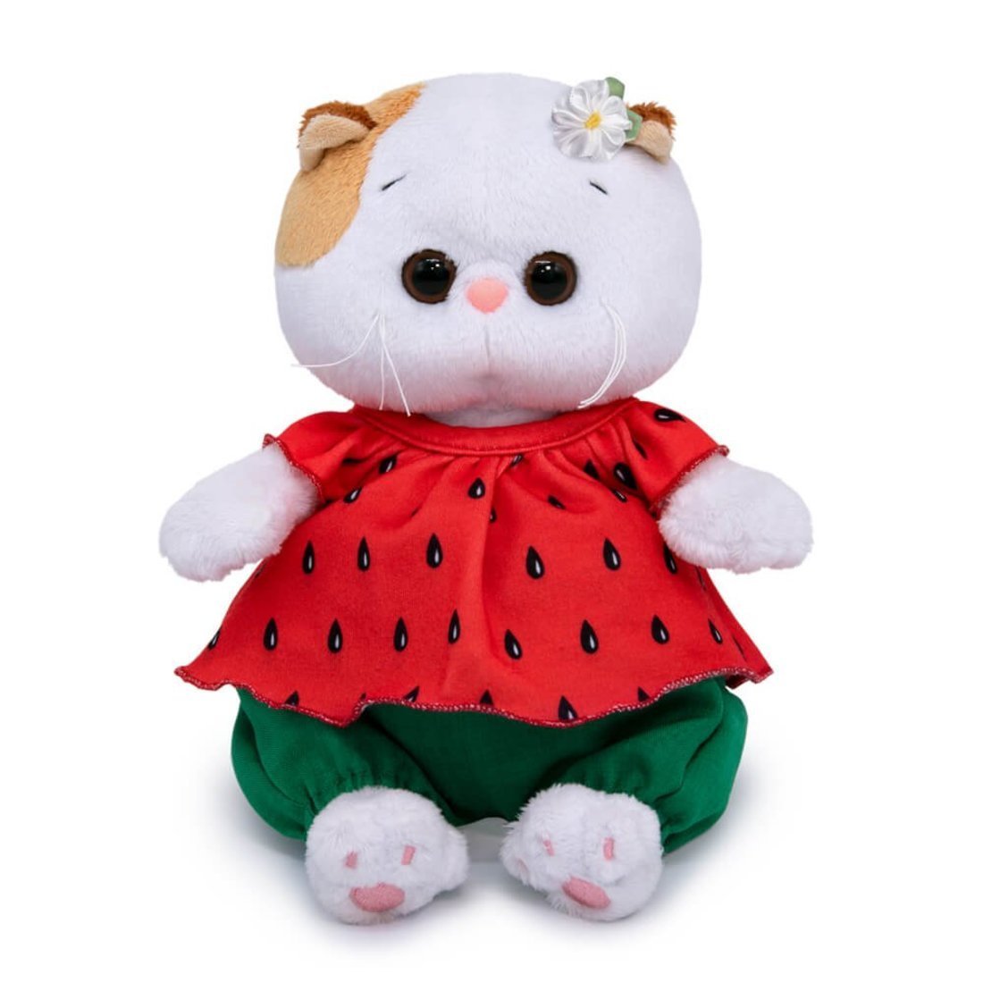 Мягкая игрушка Budi Basa Кошечка Ли-Ли BABY в костюмчике Клубничка 20 см - LB-096