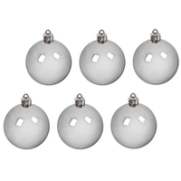 Набор новогодних шаров Snowmen, 6 штук, 6 см (цвет: серебряный) - ЕК0377