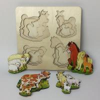 Развивающая доска Больше-меньше *Домашние животные* 7914  (дерево) - Р95844