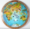 Настольная игра Нескучные игры Магнитная карта полушарий  (дерево) 2 сторонняя, 27 деталей - 7842