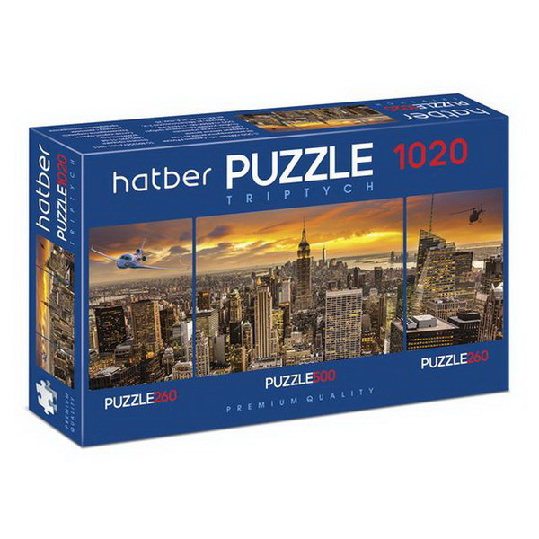 Пазл Hatber *Premium* 260+500+260 элементов TRIPTYCH *3 картинки в 1 коробке*City Style - Т1020ПЗ2-19087