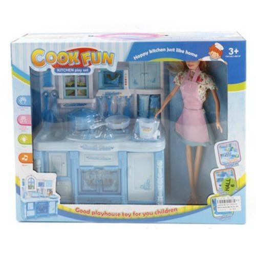 Игровой набор Cook Fun - Кукла с кухонной мебелью (свет, звук) - SY-2053-6