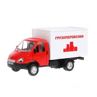 Машинка металлическая Автопанорама ГАЗель-бизнес *Грузоперевозки*, масштаб 1:28, цвет красный - JB1200217