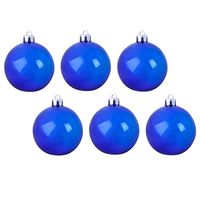 Набор новогодних шаров Snowmen, 6 штук, 6 см (цвет: синий) - ЕК0371