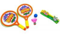 Набор 1toy для игры с мячом, ракетки пластмассовые, волан, мячик - Т59929