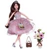 Кукла ABtoys *Amelia. Летний вечер* с диадемой в платье с ажурной двухслойной юбкой, темные волосы 30см - PT-01637