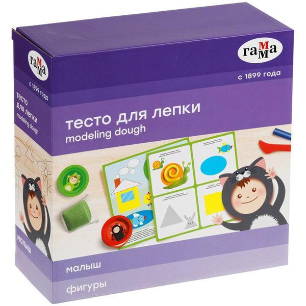 Тесто для лепки Гамма Малыш Фигуры с карточками 5 цветов - 0509208