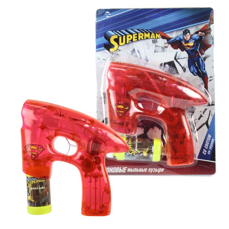 Мыльные пузыри-пистолет, светится в темноте, звук 1TOY Superman - Т59656