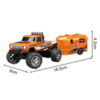 Радиоуправляемый внедорожник HB 666 Минитрак с прицепом 4WD RTR масштаб 1:64 2.4G - HG4-80-ORANGE