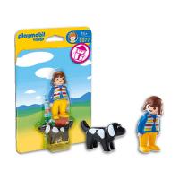 Конструктор Playmobil 1.2.3.: Женщина с собакой - 6977pm