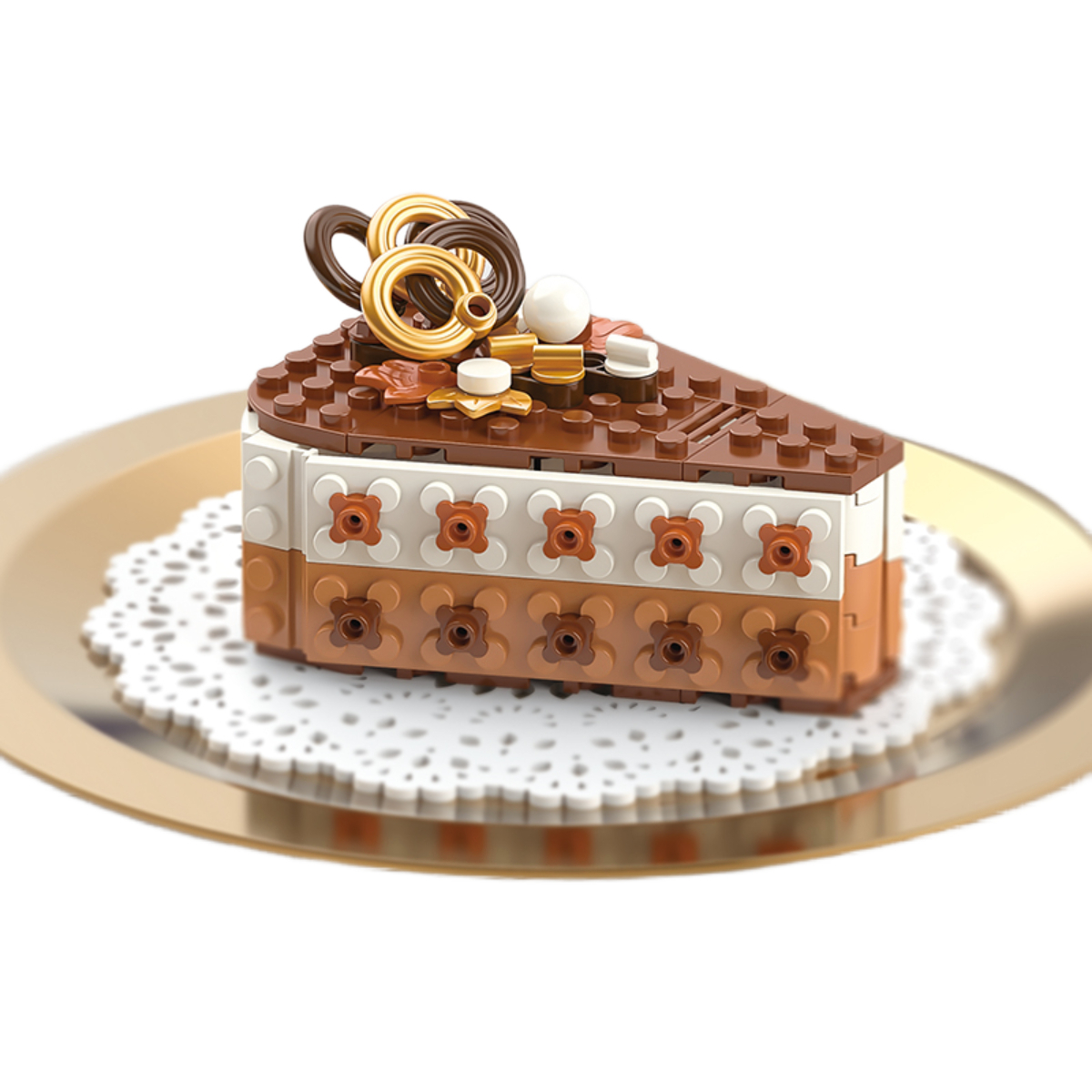 Конструктор RTOY 3D из миниблоков Вкусные сладости Шоколадный тортик, 107 элементов - JK5621