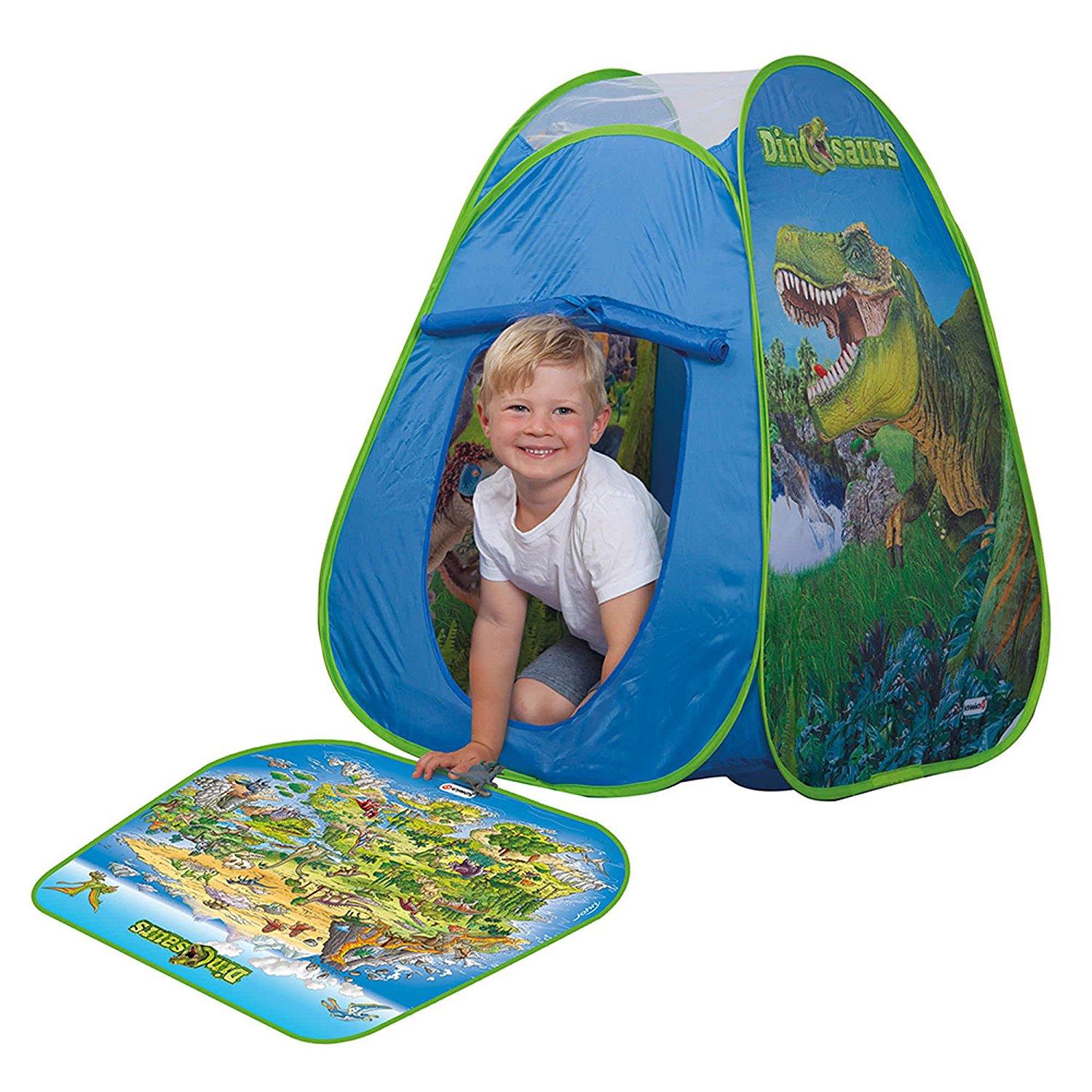 Раскладывающаяся палатка DINOSAURS с цветным игровым матом и фигурками - 77072