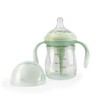 Бутылочка HAPPY BABY антиколиковая с ручками и силиконовой соской olive, 180 мл - 10019O