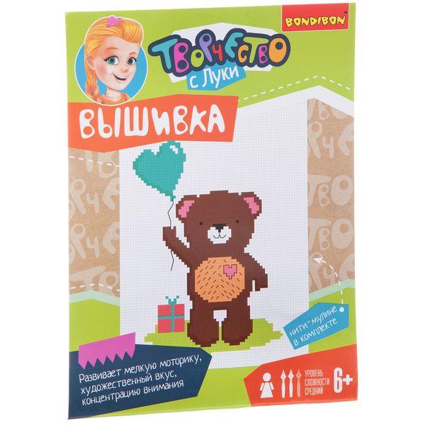 Вышивка на хлопковой канве Bondibon *Мишка* - ВВ1647
