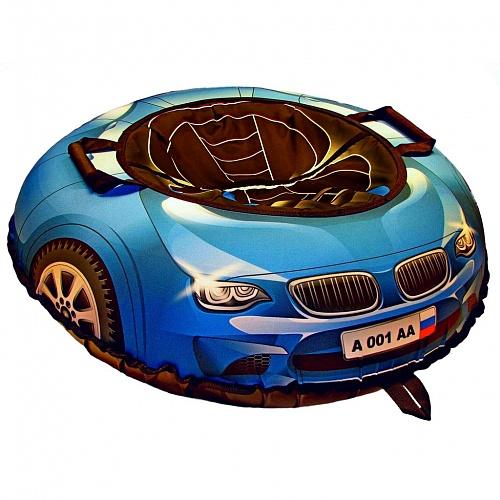 Санки надувные Тюбинг Эксклюзив SUPER CAR BMW синий автокамера, диаметр 100 см - 6924