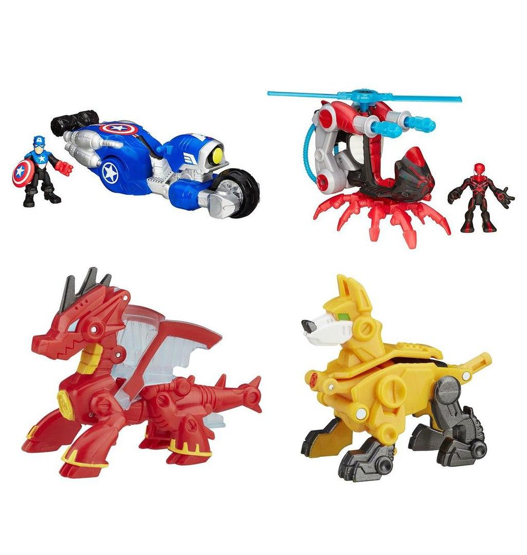 Набор Hasbro Playskool Heroes Марвел фигурка и транспортное средство B0230 + игрушка трансформеры спасатели B4954 - B4954N