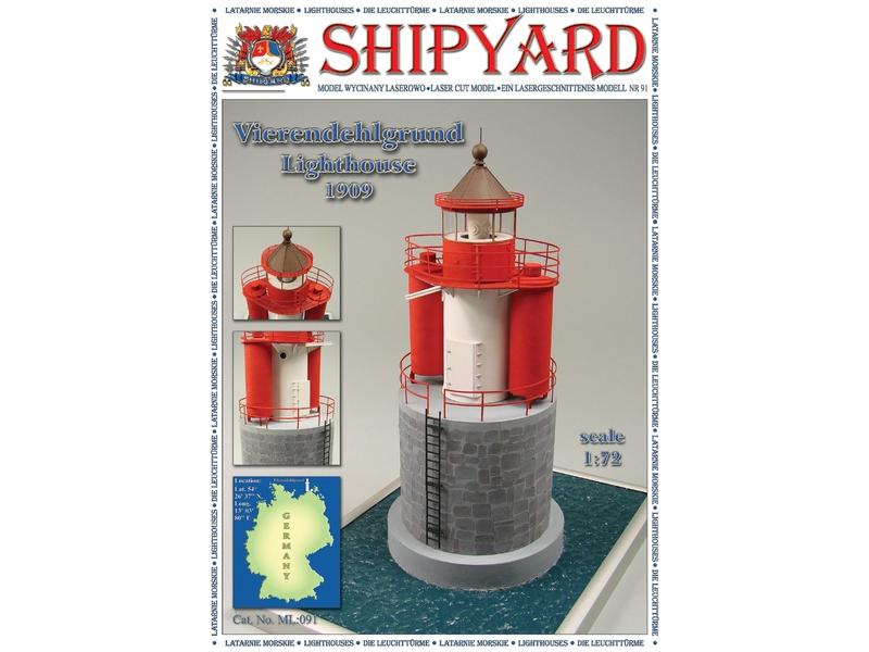 Сборная модель Shipyard маяк Vierendehlgrund Lighthouse (№91), масштаб 1:72 - ML091