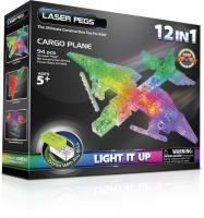 Конструктор со светодиодами Laser Pegs Грузовой самолёт, 12 в 1, 80 элементов - G1670B