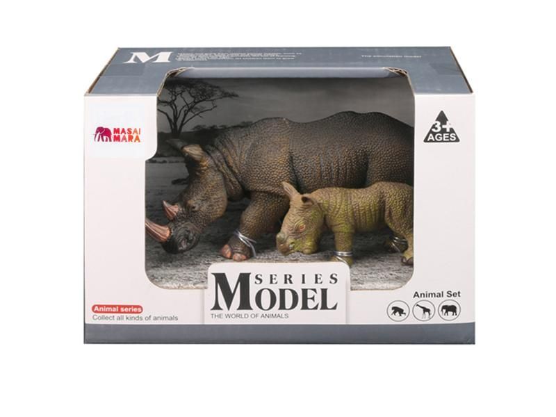 Набор фигурок животных MASAI MARA из серии *Мир диких животных: Семья носорогов* - MM211-112
