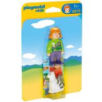 Конструктор Playmobil 1.2.3.: Женщина с кошкой - 6975pm