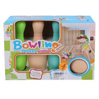 Набор для игры в боулинг 19 см, 1 мяч, 3 кегли - JB6096E
