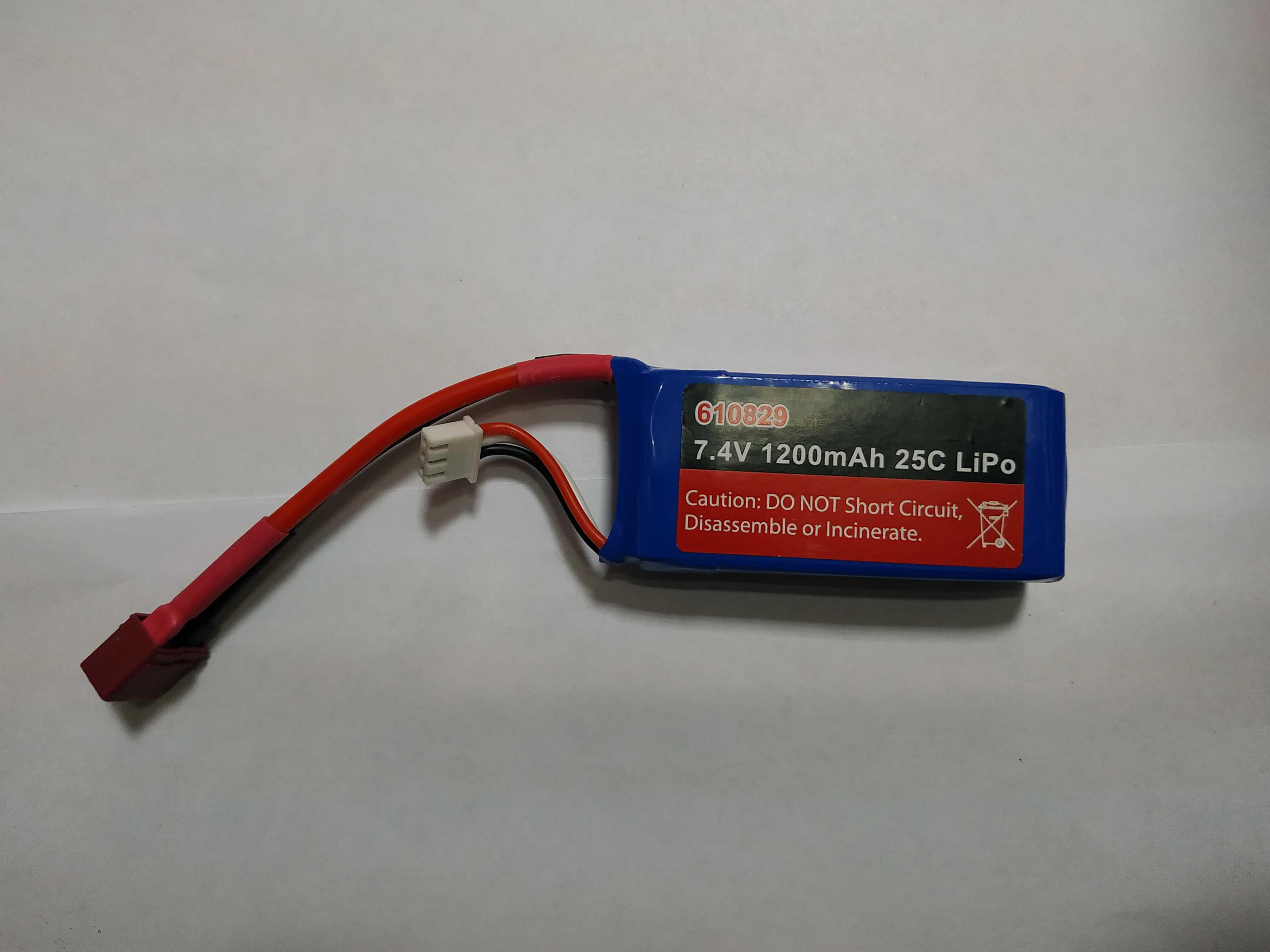 Аккумулятор LiPo 7.4V 1200mah 25c 610829 - lipo-74-1200-deans