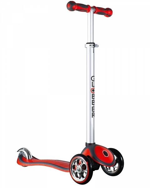 Самокат Y-SCOO RT GLOBBER My free ALU Chrome red с блокировкой колес - 5288