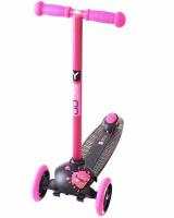 Самокат трехколесный Y-SCOO RT TRIO DIAMOND 120 Monsters 1 высота с блокировкой колес pink Zoi - 5867