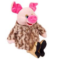 Мягкая игрушка ABtoys Свинка в золотых сапогах и коричневой шубке, 17 см - 19571пц