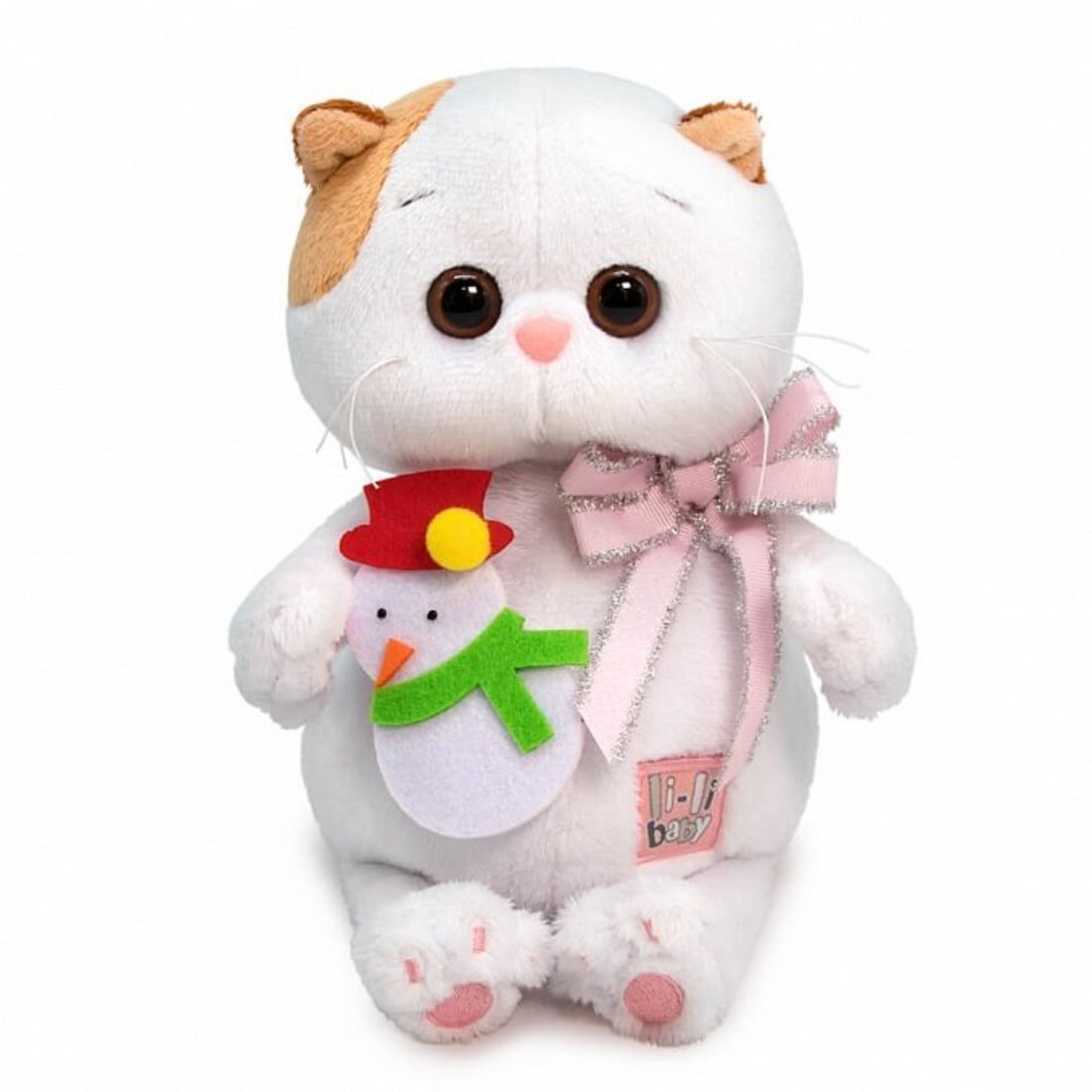 Мягкая игрушка Budi Basa Кошечка Ли-Ли BABY с игрушкой Снеговик 20 см - LB-061